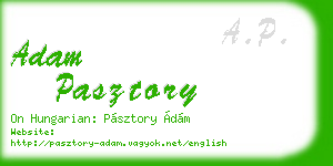 adam pasztory business card